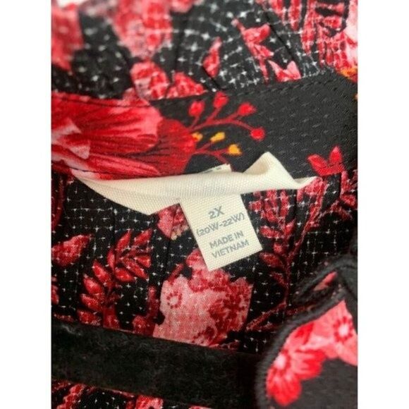 Terra Sky Women's Plus 2X Dark Floral Maxi Dress NEW - Picture 3 of 4